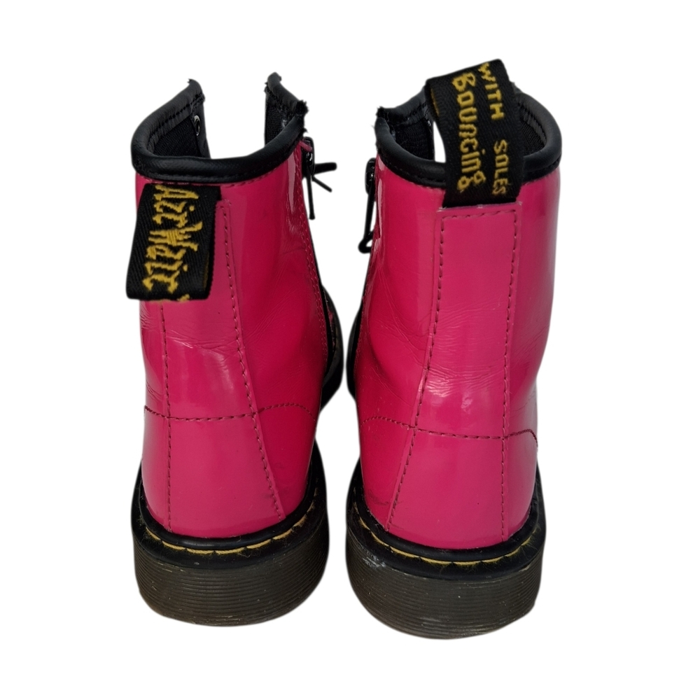 Dr. Martens Patent Leather Pink Lace-Up Combat Style Boots Womens Size 5 - Picture 6 of 7